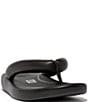 Color:Black - Image 1 - iQushion D-Luxe Padded Leather Chunky Flip Flops