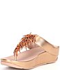 Color:Rose Gold - Image 4 - Fitflop Rumba Metallic Beaded Wedge Thong Sandals