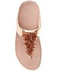 Color:Rose Gold - Image 5 - Fitflop Rumba Metallic Beaded Wedge Thong Sandals
