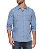 Color:Blue - Image 1 - Long Sleeve Dallas Vintage Washed Woven Shirt