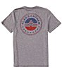 Color:Grey Heather - Image 1 - Short Sleeve Americana Logo Icon Striped Pocket T-Shirt