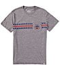 Color:Grey Heather - Image 2 - Short Sleeve Americana Logo Icon Striped Pocket T-Shirt