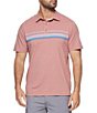 Color:Mauve - Image 1 - Short Sleeve Vero Chest Stripe Performance Polo Shirt