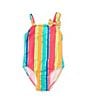 Color:Multi - Image 1 - Baby Girls 2T-6X Vertical Stripe One-Piece Swimsuit