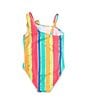 Color:Multi - Image 2 - Baby Girls 2T-6X Vertical Stripe One-Piece Swimsuit