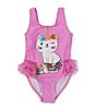 Color:Lilac - Image 1 - Little Girls 2T-6X Caticorn One-Piece Swimsuit