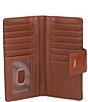 Color:Brown - Image 3 - Logan Logo RFID Leather Tab Bifold Wallet