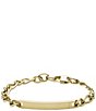 Color:Gold - Image 1 - Men's Gold Tone Plaque Link Bracelet