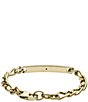 Color:Gold - Image 2 - Men's Gold Tone Plaque Link Bracelet