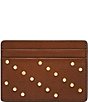 Color:Brown - Image 1 - Studded Steven Card Case Wallet