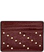 Color:Red Mahogany - Image 1 - Studded Steven Card Case Wallet
