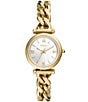 Color:Gold - Image 1 - Women's Carlie Three-Hand Gold-Tone Stainless Steel Bracelet Watch