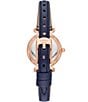 Color:Navy - Image 3 - Women's Carlie Three-Hand Navy LiteHide Leather Strap Watch