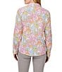 Color:French Rose - Image 2 - Ava Cotton Clip Dot Paisley Print Point Collar Long Sleeve Button Front Shirt
