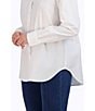 Color:White - Image 3 - jacquard Point Collar Long Sleeve Button Front Shirt