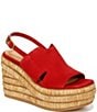 Color:Red - Image 1 - Tamryn Suede Platform Slingback Sandals