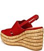 Color:Red - Image 4 - Tamryn Suede Platform Slingback Sandals