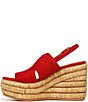 Color:Red - Image 5 - Tamryn Suede Platform Slingback Sandals