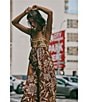 Color:Coffee Combo - Image 5 - Bali Floral Print Square Neck Sleeveless Cuffed Hem Jumpsuit