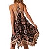 Color:Black Combo - Image 2 - Bali Seashell Scarf Print V-Neck Sleeveless Mini Dress