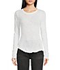 Color:Ivory - Image 1 - Be My Baby Knit Round Neck Long Sleeve Shirt