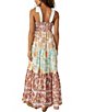 Color:Lilac Combo - Image 2 - Bluebell Floral Print V-Neck Sleeveless Maxi Dress
