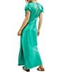 Color:Verdis - Image 2 - Cooper Lace V Neck Short Puff Sleeve Maxi Dress