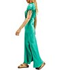 Color:Verdis - Image 3 - Cooper Lace V Neck Short Puff Sleeve Maxi Dress