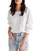 Color:Ivory - Image 1 - Fade Into You Scoop Neck Long Sleeve Front Pocket Tee Shirt