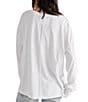 Color:Ivory - Image 2 - Fade Into You Scoop Neck Long Sleeve Front Pocket Tee Shirt