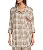 Color:Olay and Green - Image 1 - Fallin' For Flannel Plaid Coordinating Sleep Top