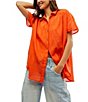 Color:Zesty - Image 1 - Float Away Button Front Short Sleeve Shirt