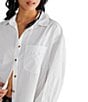 Color:White - Image 3 - Happy Hour Button Front Long Sleeve Top