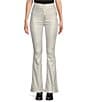 Color:Disco Ball Silver - Image 1 - Jayde Metallic Super High Rise Flared Leg Jeans