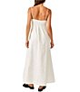 Color:Ivory - Image 2 - Just Jill Sweetheart Neck Sleeveless Spaghetti Strap Pocketed Button Front Empire Waist Maxi Dress