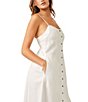 Color:Ivory - Image 4 - Just Jill Sweetheart Neck Sleeveless Spaghetti Strap Pocketed Button Front Empire Waist Maxi Dress