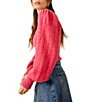 Color:Magenta Cherry Combo - Image 4 - Katie Ribbed Square Neck Long Balloon Sleeve Sweater