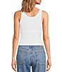 Color:White - Image 2 - Knit Clean Lines High Neck Sleeveless Camisole