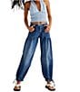 Color:Juno - Image 5 - Lotus Mid Rise Cinched-Tie Wide Leg Banded Ankle Jeans