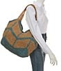 Color:Seascape Combo - Image 4 - Mykonos Straw Tote Bag