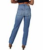 Color:Mid Blue - Image 5 - Pacifica Rigid Denim Cotton High Rise Straight Leg Jeans