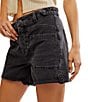 Color:Outer Space - Image 1 - Palmer Mid Rise Denim Shorts