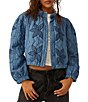 Color:Indigo Combo - Image 1 - Quinn Quilted Patchwork Button Front Long Sleeve Jacket