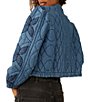 Color:Indigo Combo - Image 2 - Quinn Quilted Patchwork Button Front Long Sleeve Jacket