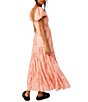 Color:Pinky Combo - Image 2 - Sundrenched Floral Print Sweetheart Neck Short Puff Sleeve Maxi Dress