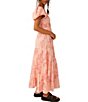 Color:Pinky Combo - Image 3 - Sundrenched Floral Print Sweetheart Neck Short Puff Sleeve Maxi Dress