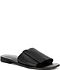 Color:Black - Image 1 - Verona Leather Flat Slide Sandals