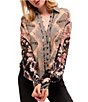 Color:Black Combo - Image 1 - Virgo Baby Printed Button Front Long Sleeves