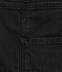 Color:Black - Image 3 - Ziggy Square Neck Sleeveless Frayed Cuffed Hem Shortall Overalls