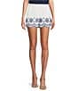 Color:Linen White - Image 1 - Alissa Cotton Side Pocket Mid Rise Pull-On Shorts